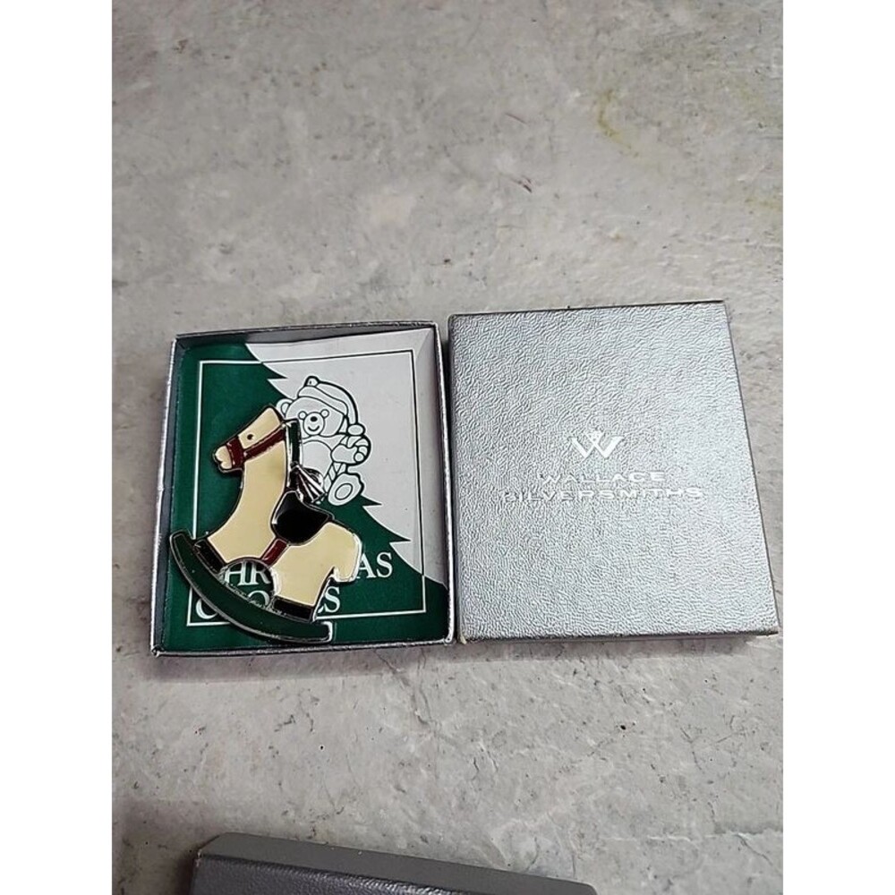 Wallace Silversmiths Rocking Horse Ornament In Box
